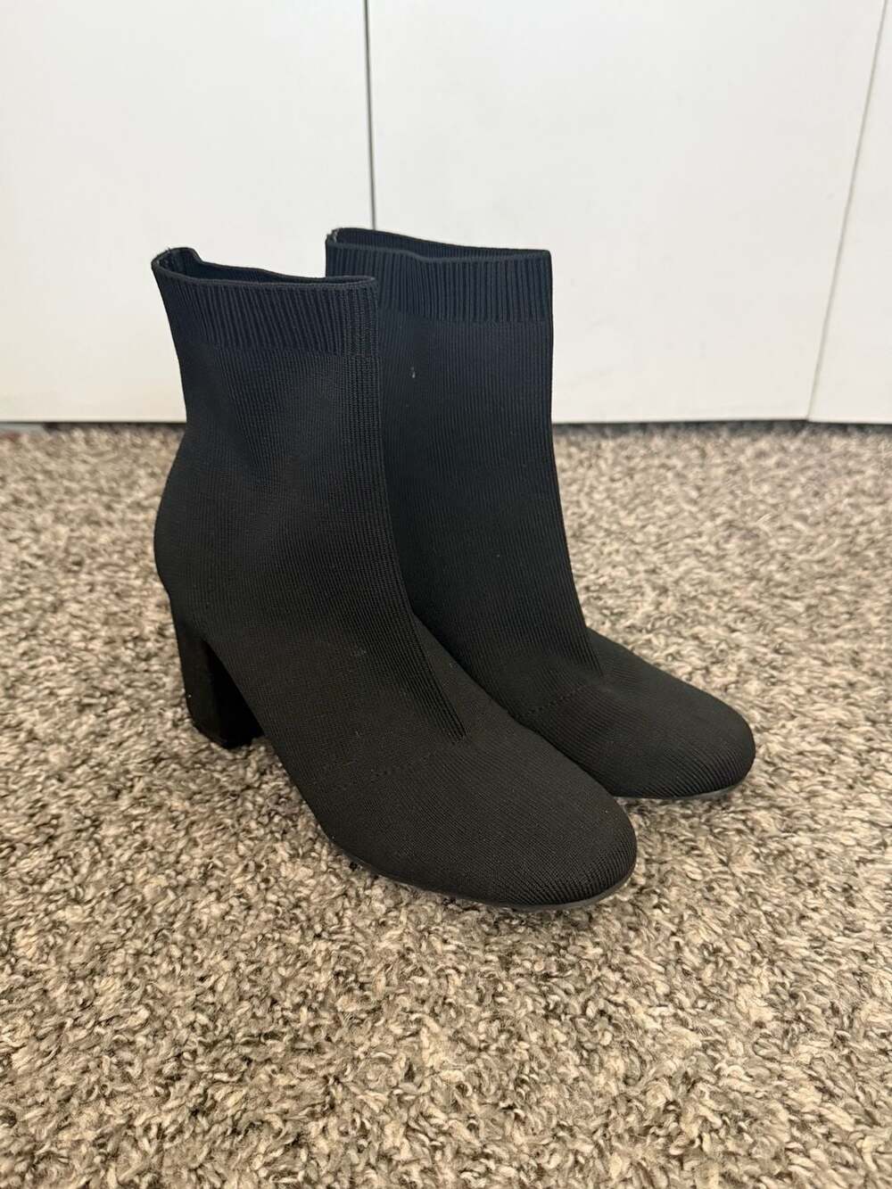 MIA Erika Black Knit Sock Booties